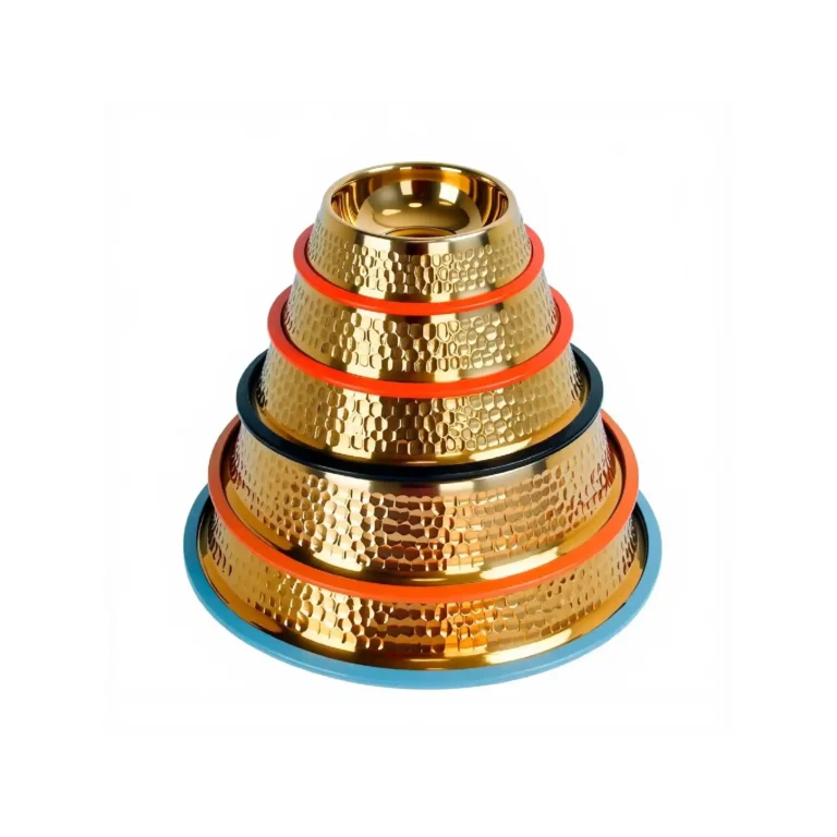 Wholesale 304 Stainless Steel Gold Dog Cage Water Bowl
