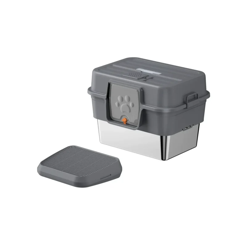 dog resistant cat litter box Dog resistant cat litter box with 304 stainless steel base, size 58x18x45 cm.