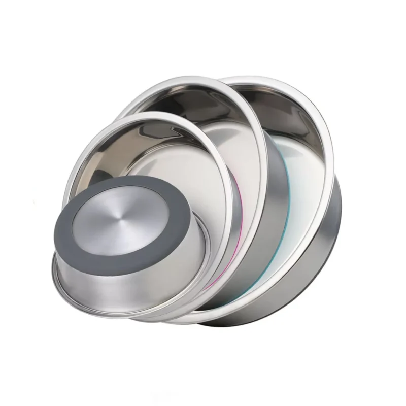 dog water bowl large Wholesale 304 stainless Dog Bowls with anti-skid silicone base.