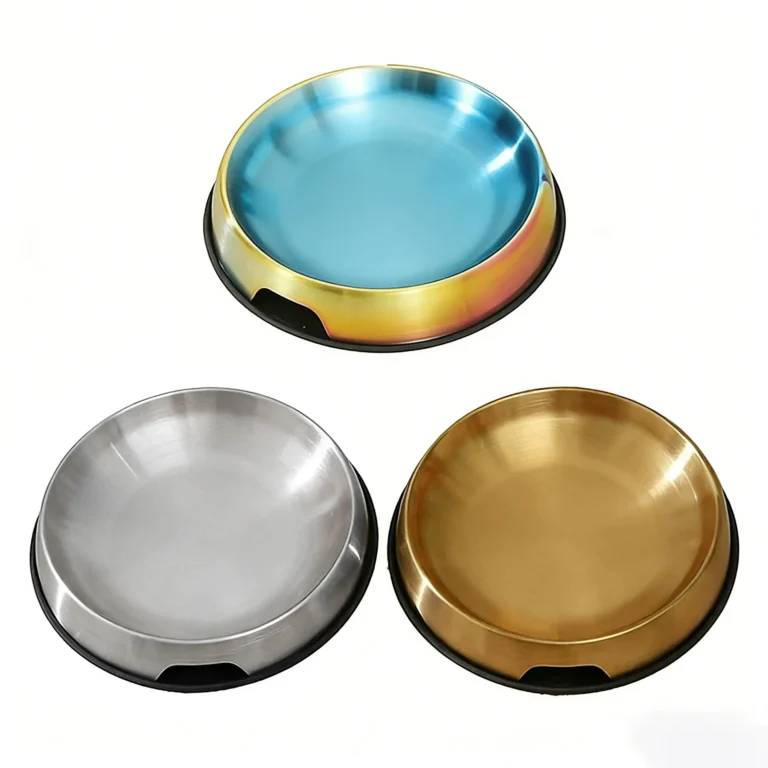 304 Stainless Steel Non-slip Shallow Design Pet Bowl For Cats And Dogs.