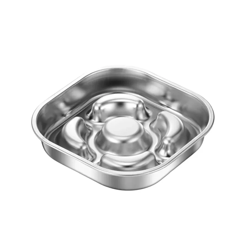 slow eating bowl for dogs Wholesale Square dog feeding bowls slow eating 304 stainless steel 1300ml