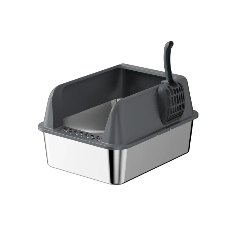 304 Stainless Steel Hooded Litter Pan for Large Cats