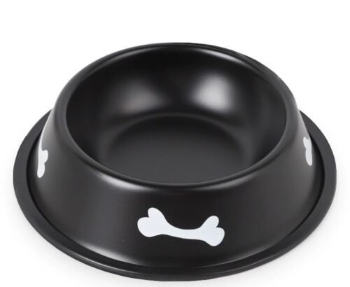 Color-Coated Stainless Steel Pet Bowl with Bone Print | Wholesale