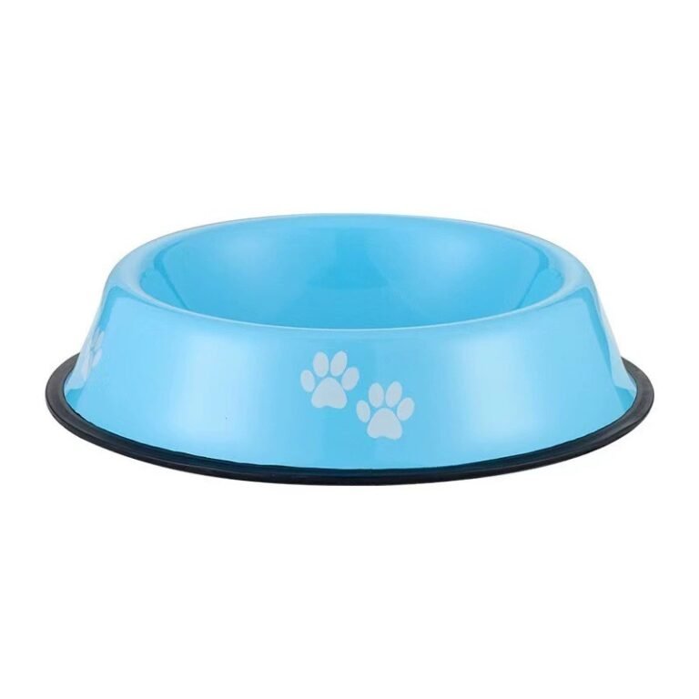 Paw Print Stainless Steel Pet Bowl with Non-Slip Base | Wholesale
