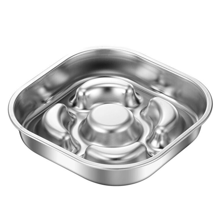 Square Stainless Steel Slow Feeder Dog Bowl | Wholesale OEM