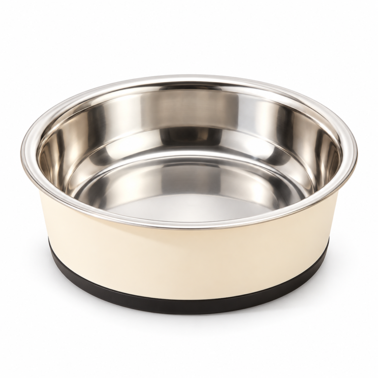 Double-Layer Stainless Steel Pet Bowl with Non-Slip Base | Wholesale OEM