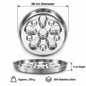 flower-slow-feeder-specs 304 stainless steel slow feeder dog bowl size and weight specifications