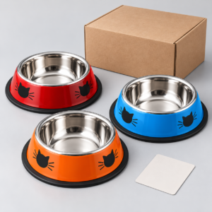 printed-stainless-pet-bowl-oem Printed Stainless Steel Pet Bowl with Non-Slip Base | Wholesale OEM