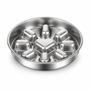 stainless-steel-slow-feeder-main Stainless steel slow feeder dog bowl with heart-shaped center