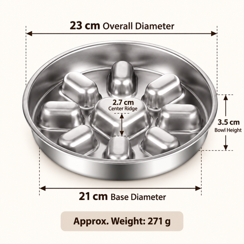 stainless-steel-slow-feeder-size-guide Stainless Steel Slow Feeder Dog Bowl for Wholesale OEM
